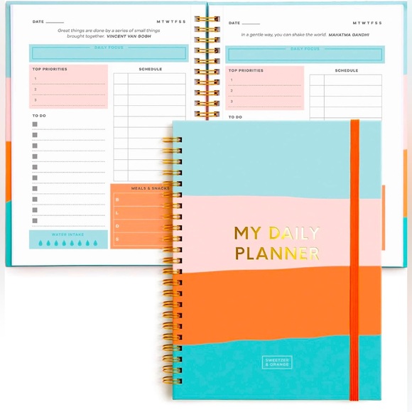 5/$20🛍️ Sweetzer&Orange Undated Planner: Meal, Habit, Tracker, Daily To Do List - Picture 1 of 7